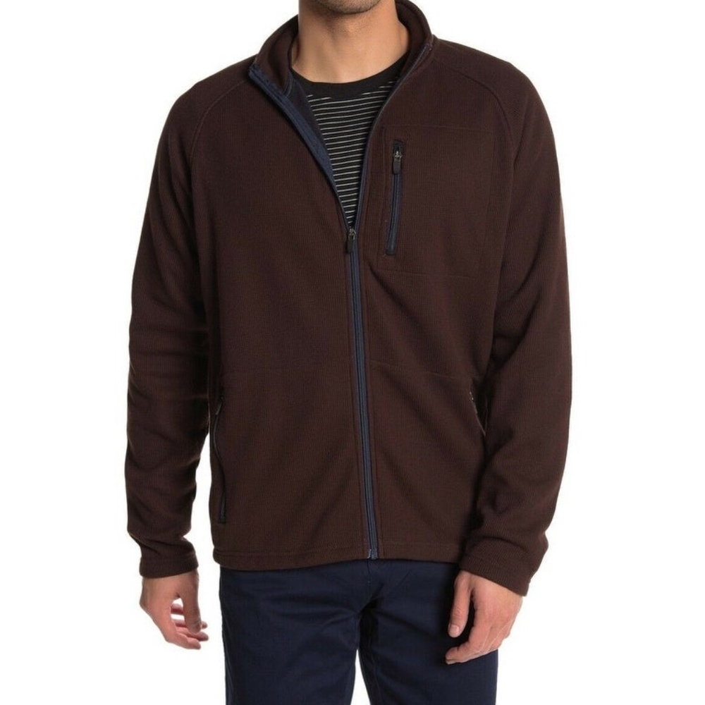 Taylor Vintage Full Zip Waffle Knit Fleece Jacket